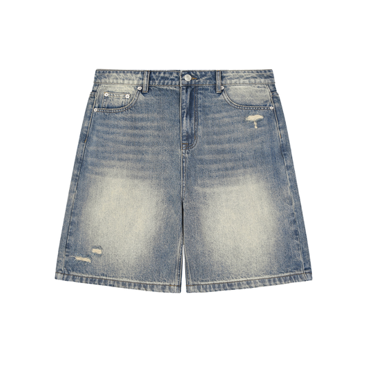 Faded Denim Shorts